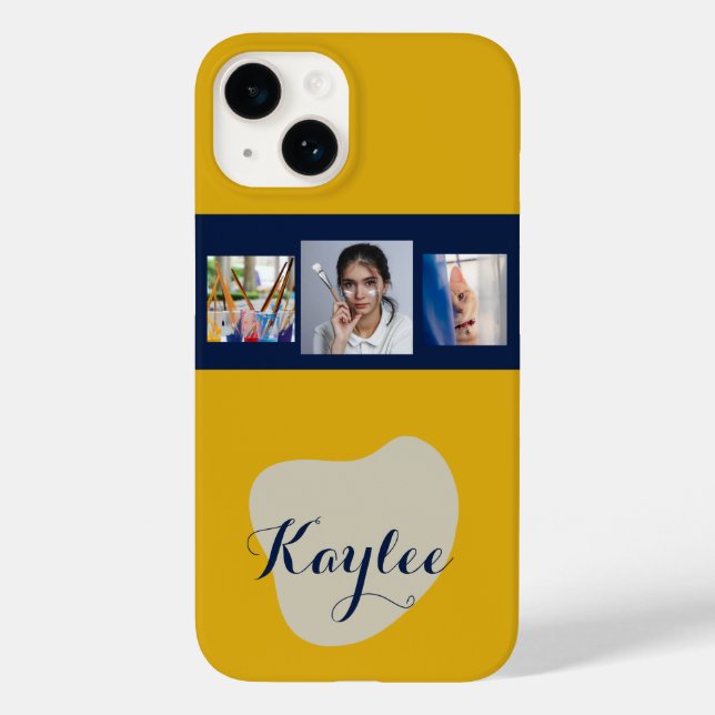 Capas de iphone de Monograma do Script de Colagem  (Verso)