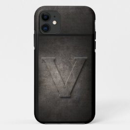 Capas de iphone de Monograma Grunge Metal