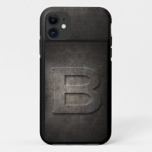Capas de iphone de Monograma Grunge Metal para Ele