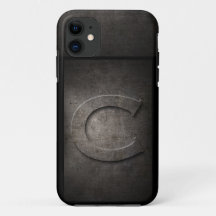 Capas de iphone de Monograma Grunge Metal para Ele