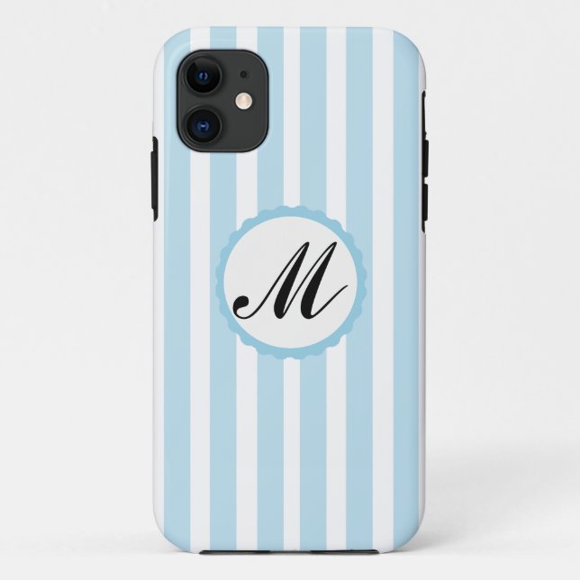 Capas de iphone de monograma personalizado branco- (Verso)