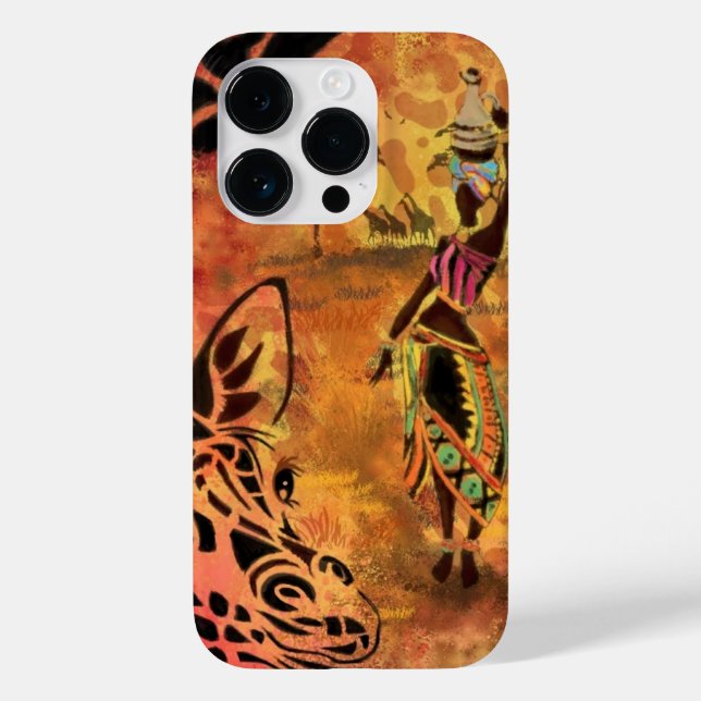 Capas de iphone de Mulher Africana e Girafa (Verso)