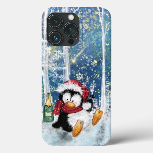 Capas de iphone de Natal - Feliz Partido dos Pingu (Verso)