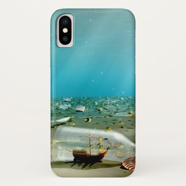 Capas de iphone de naufrágio do navio em frasco (Verso)