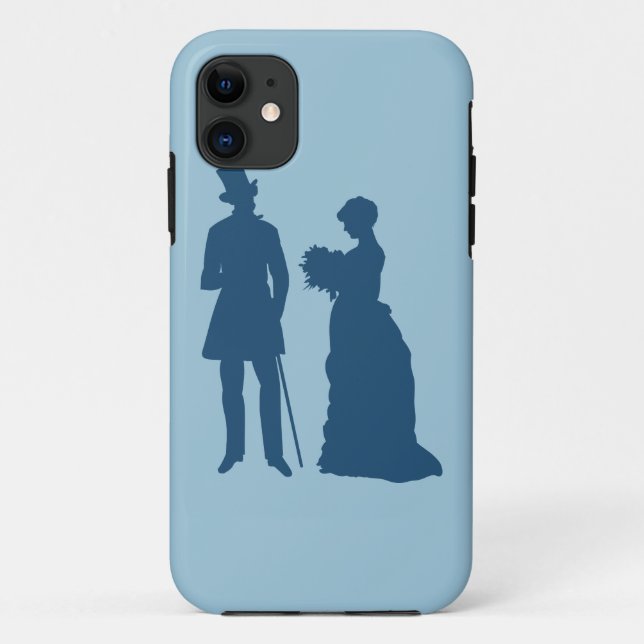 capas de iphone de noiva azul vintage (Verso)