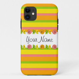 Capas de iphone de Nome Clássico de Stripe de Citr