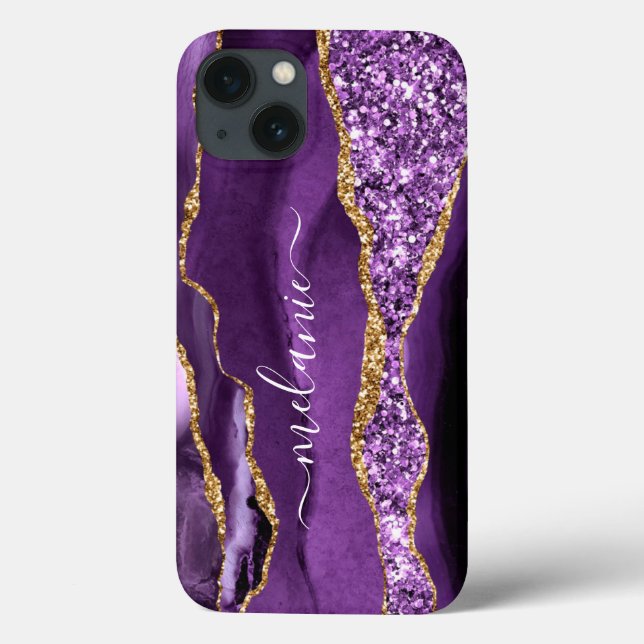 Capas de iphone de Nome Personalizado da Glitter D (Verso)