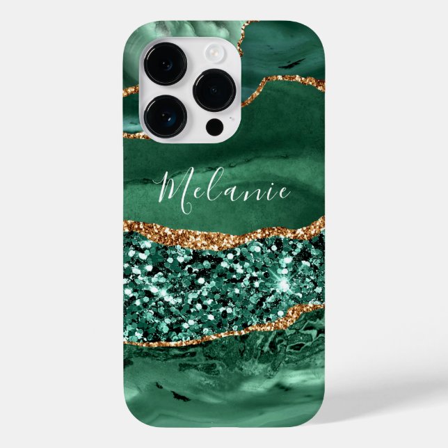 Capas de iphone de Nome Personalizado Emerald do G (Verso)