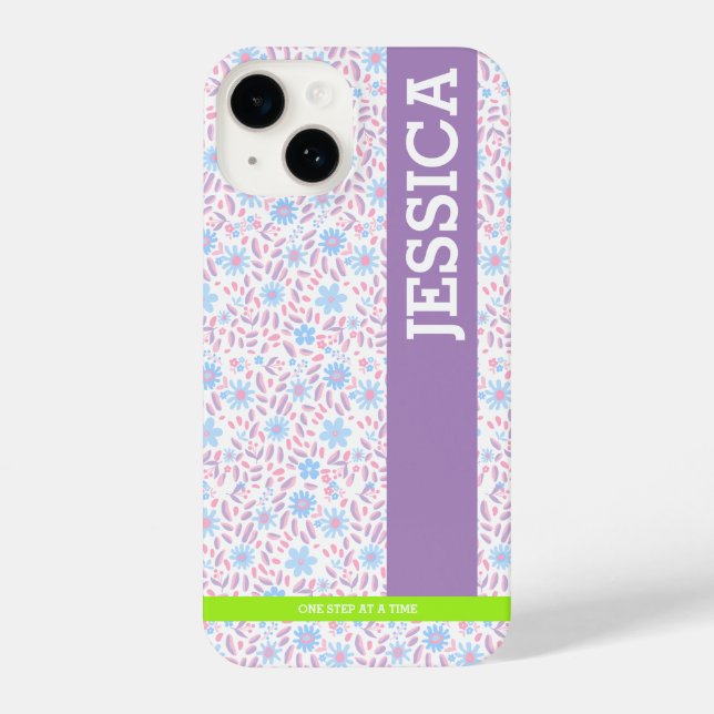 Capas de iphone de Nome Personalizado Floral (Verso)