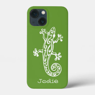 Capas de iphone de nomes brancos e verdes com répt