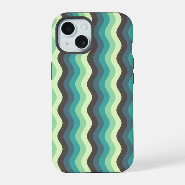 Capas de iphone de Ondas de Ripple Mint (Verso)