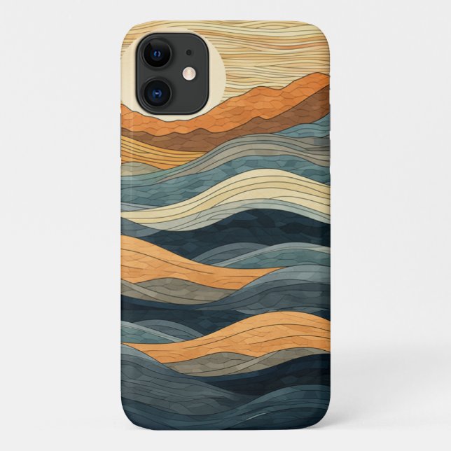Capas de iphone de Ondas Elegante (Verso)