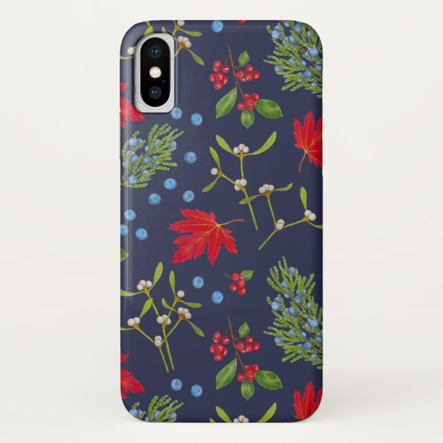 Capas de iphone de padrão das plantas de outono bo (Verso)