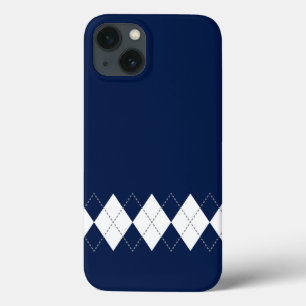 capas de iphone de padrão de Argyle Azul Escuro