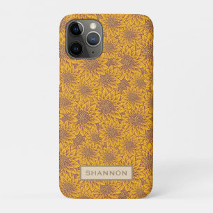 Capas de iphone de padrão de girassol amarelo pers