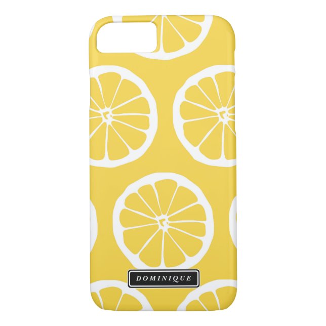 Capas de iphone de Padrão de Lêmon Amarelo de Verã (Verso)