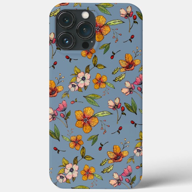 Capas de iphone de Padrão Floral Automática (Verso)