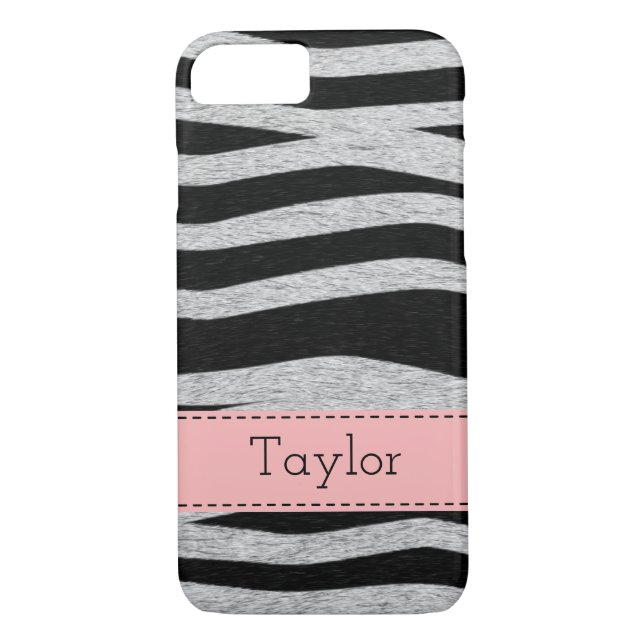 Capas de iphone de padrão zebra personalizado (Verso)