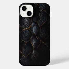 Capas de iphone de pele de réptil de couro preto