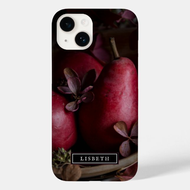 Capas de iphone de Peras Botânicas Escuras Elegant (Verso)