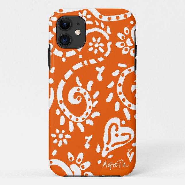 Capas de iphone de pinças laranja e branca (Verso)