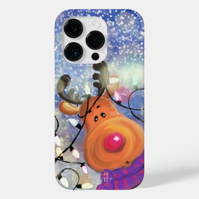 Capas de iphone de Presente de Reindeer de Natal (Verso)
