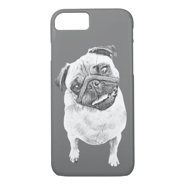 Capas de iphone de Pug Desenhada por Lápis Persona (Verso)