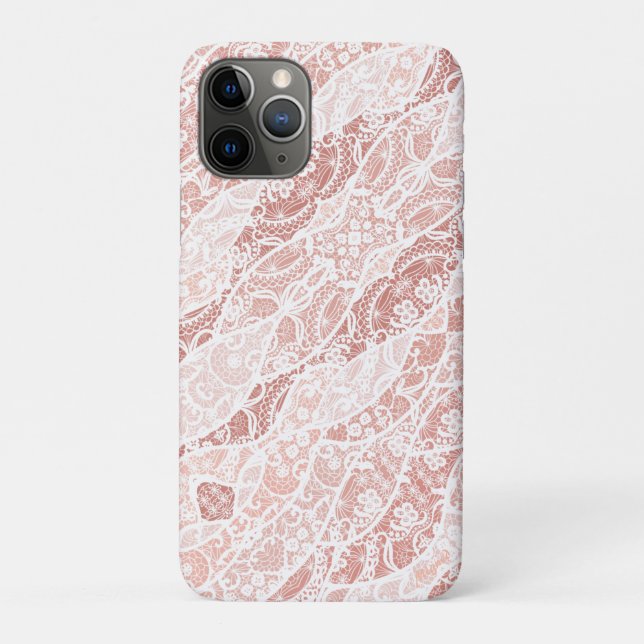 Capas de iphone de rede de haste branca Faux exclu (Verso)