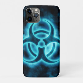Capas de iphone de risco biológico azul Glo