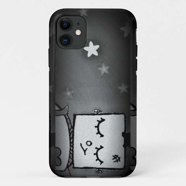 Capas de iphone de Robô Branco e Preto (Verso)