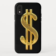 capas de iphone de Sinal de Dólar Ouro