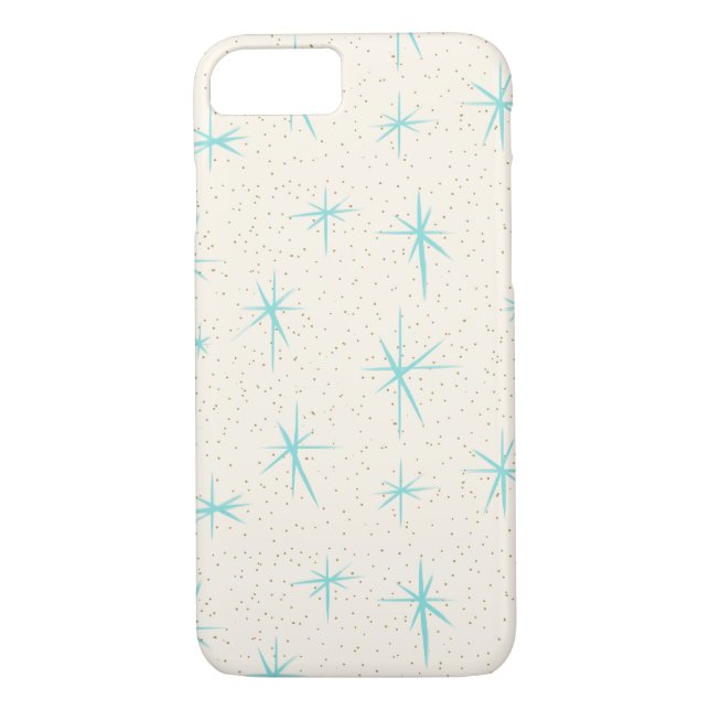 Capas de iphone de Starbursts de turquesa da era (Verso)