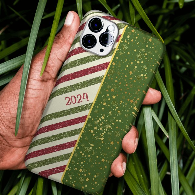 Capas de iphone de stripe de Natal padrão (Criador carregado)