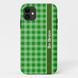 Capas de iphone de tecido Gingham Verde