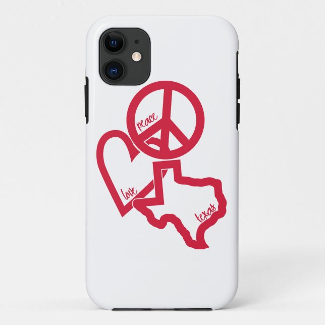 Capas de iphone de Texas do amor da paz (Verso)