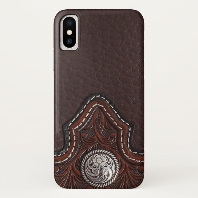 capas de iphone de textura em couro (Verso)