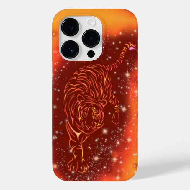 Capas de iphone De Tigre Correndo Na Noite Estrela (Verso)