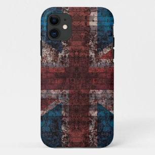Capas de iphone de Union Jack do tijolo do Grunge