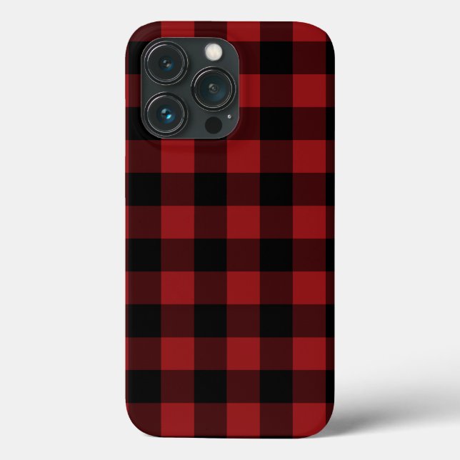 Capas de iphone de Verificação de Xadrez Vermelha  (Verso)