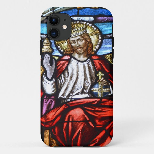 Capas de iphone de vidro manchado de Jesus (Verso)