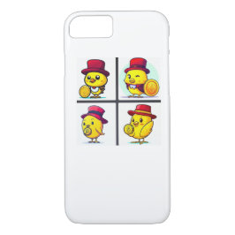 capas de iphone digital com design de aves amarela