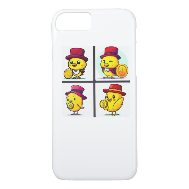 capas de iphone digital com design de aves amarela (Verso)