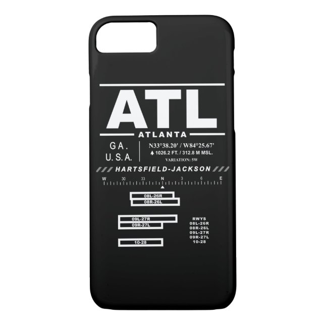 Capas de iphone do aeroporto internacional ATL de (Verso)
