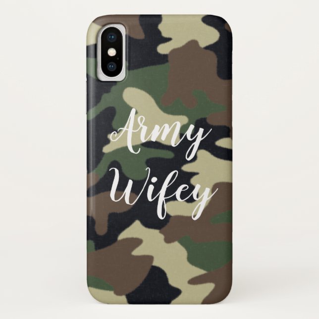 Capas de iphone do Camo Verde do Exército Wifey (Verso)