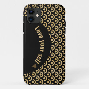 Capas de iphone do círculo dourado padrão