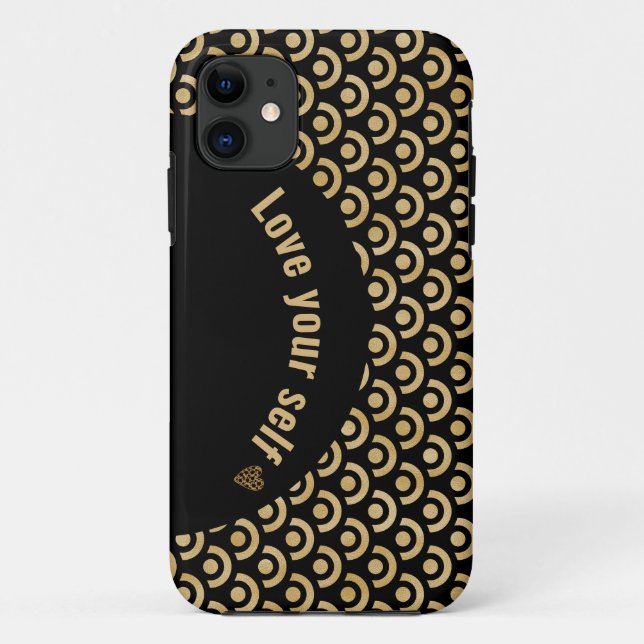 Capas de iphone do círculo dourado padrão (Verso)