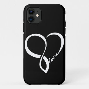 Capas de iphone do Coração de Amor Preto e Branc
