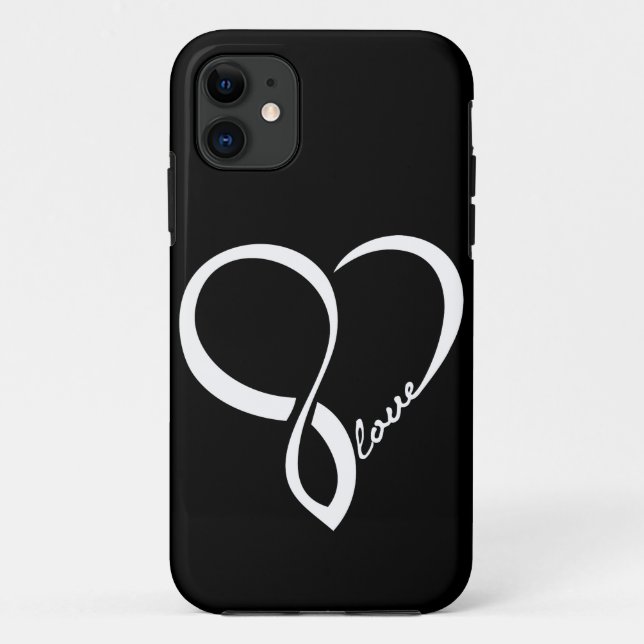Capas de iphone do Coração de Amor Preto e Branco (Verso)