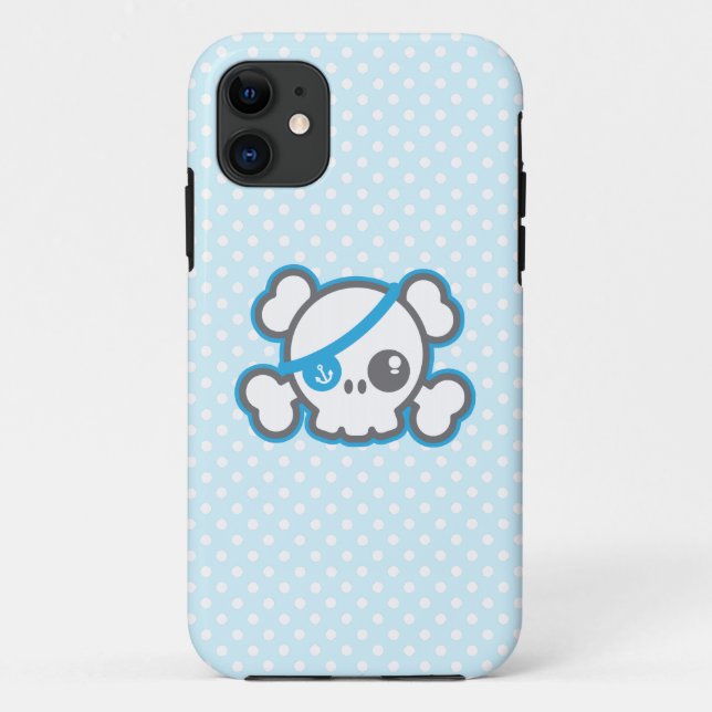 Capas de iphone do Crânio Pirata de Kawaii (Verso)