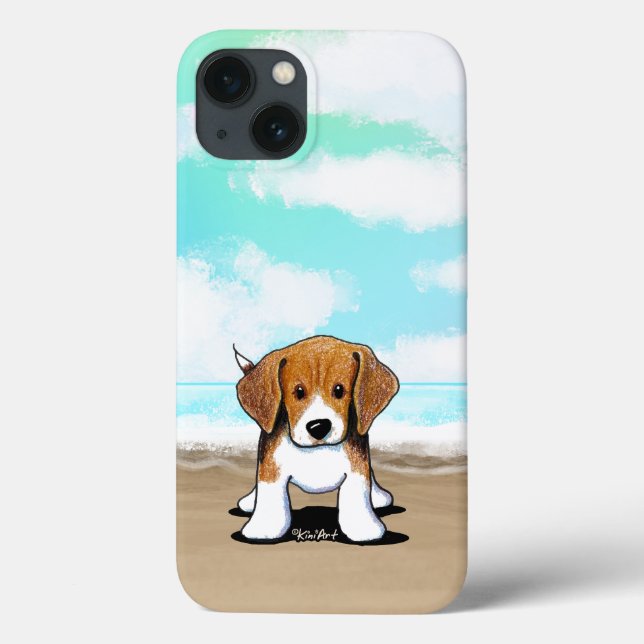 Capas de iphone do KiniArt Beach Beagle (Verso)